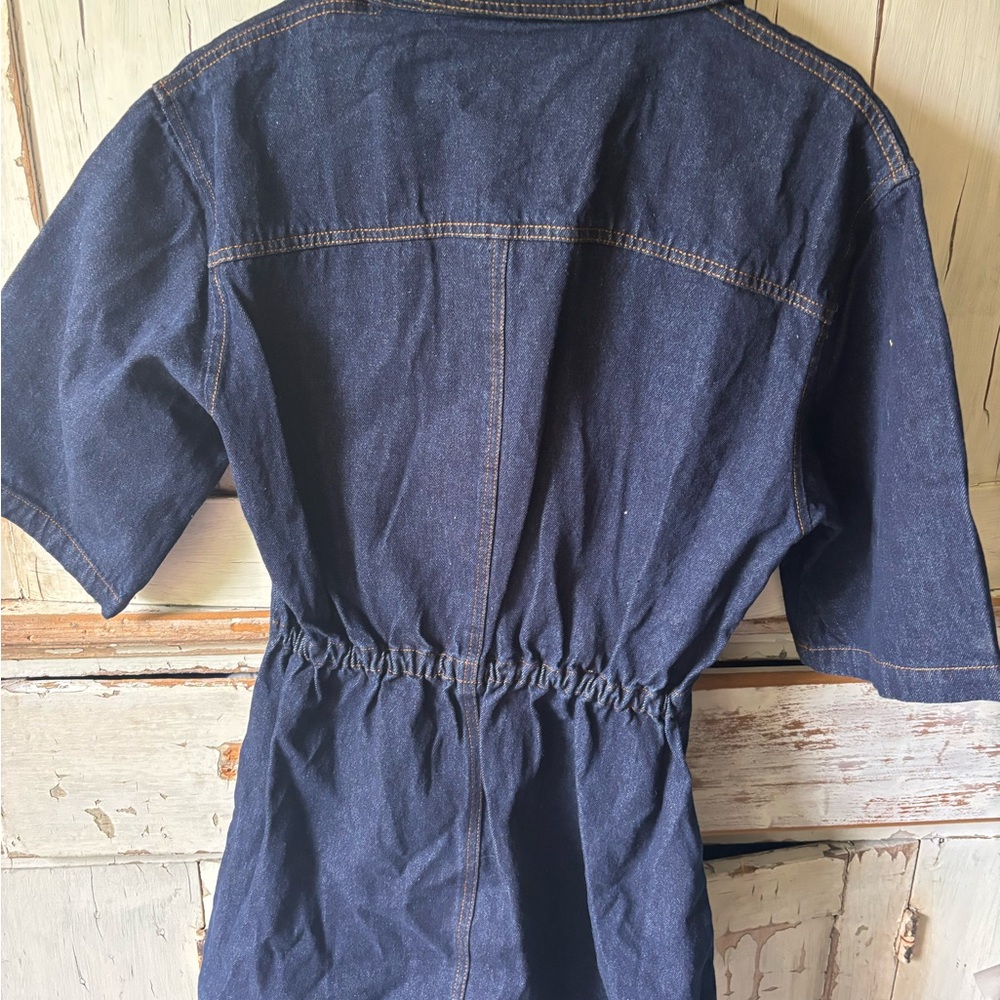 Petal & Pup Dark Blue Denim Button-Up Dress NWT - Picture 6 of 7